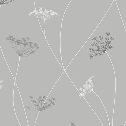 QUEEN ANNE GREY Wallpaper by Schumacher