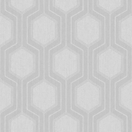GRAPHIC HEXAGON GREY Wallpaper by Schumacher BORÅSTAPETER Wallpaper SCH-9306