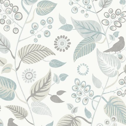 LEAF RHAPSODY SLATE Wallpaper by Schumacher