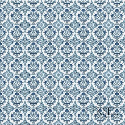 Iznik Carnation Bouquet IZNIK BLUE Panel by Schumacher