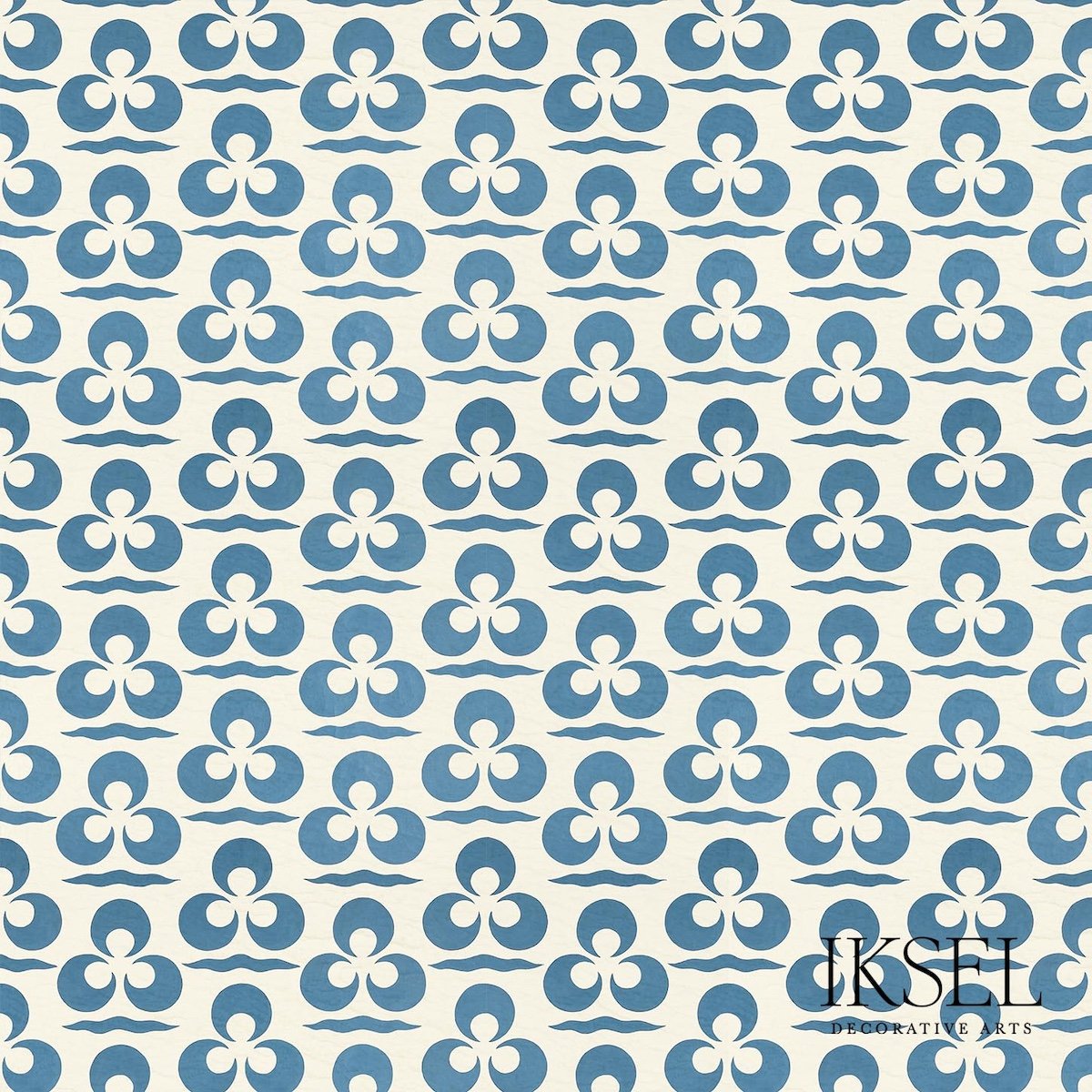RW111CR45.jpg Iznik Chintamani & Crescent ALABASTER-BLUE Panel by Schumacher - Image 1