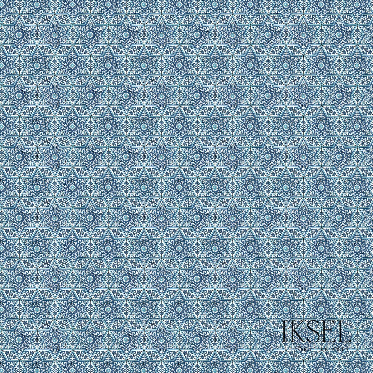 RW122CR72.jpg Iznik Cemil Star IZNIK BLUE Panel by Schumacher - Image 1