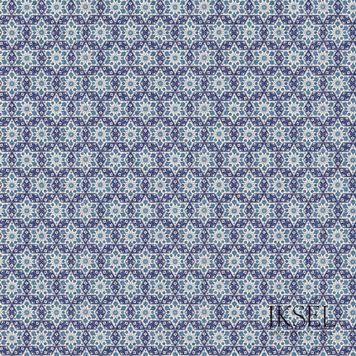 Iznik Canan Star IZNIK BLUE Panel by Schumacher Iznik Blue