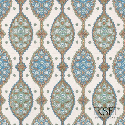 TOPKAPI BY IKSEL BLUE & GREEN Panel by Schumacher