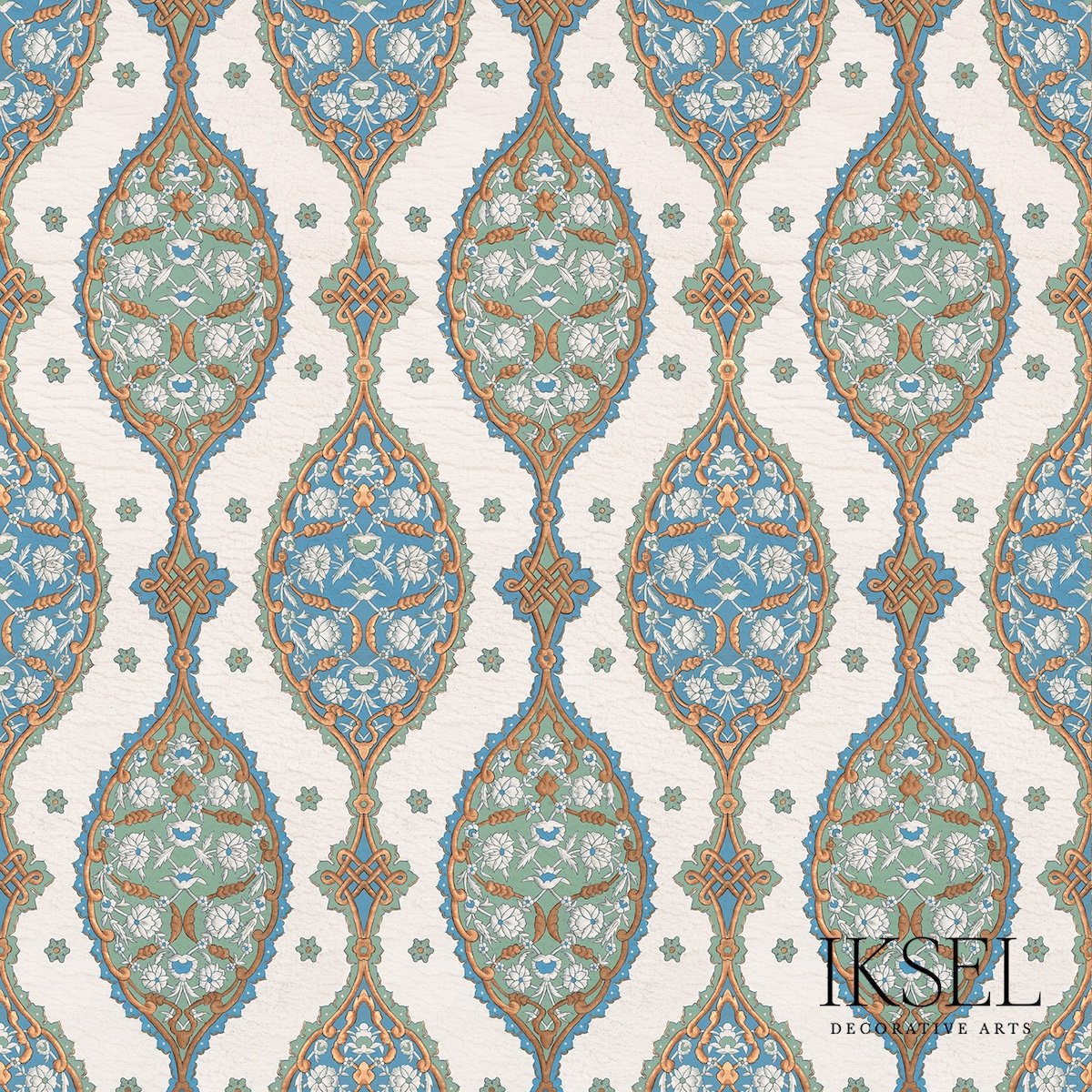 RW202CR12.jpg TOPKAPI BY IKSEL BLUE & GREEN Panel by Schumacher Wallpaper SCH-RW202CR12255