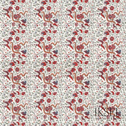 Indienne RED Panel by Schumacher