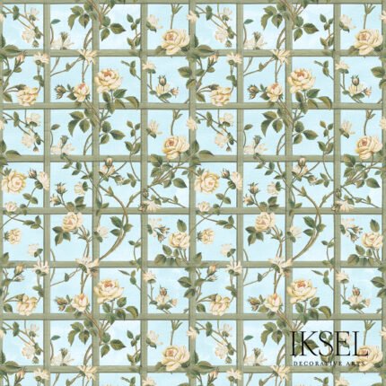 ROSE TRELLIS MULTICOLOR Wall Mural Panel by Schumacher