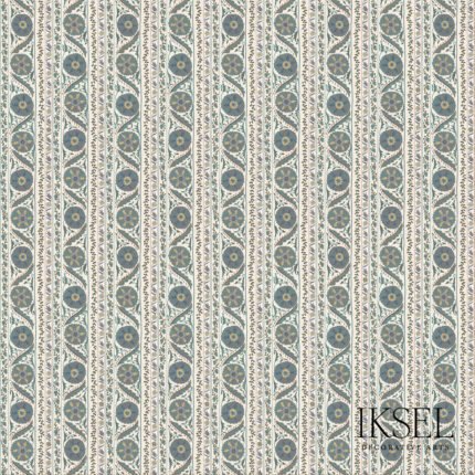 Suzani Borders BLUES Panel by Schumacher Iksel Wallpaper SCH-RW504CR54255