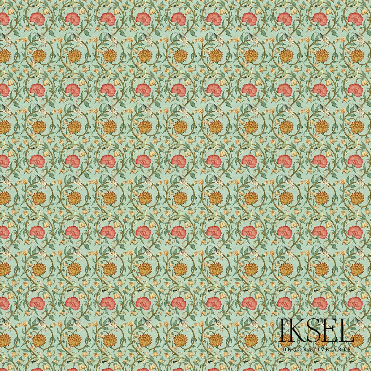 RW535CR23.jpg Shiraz TEA GREEN Panel by Schumacher - Image 1