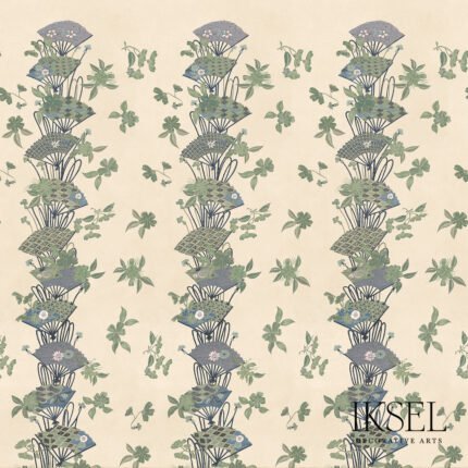 Japanese Fans P RICE-GREEN Panel by Schumacher