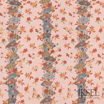 Japanese Fans ROSE-CORNALINE Panel by Schumacher