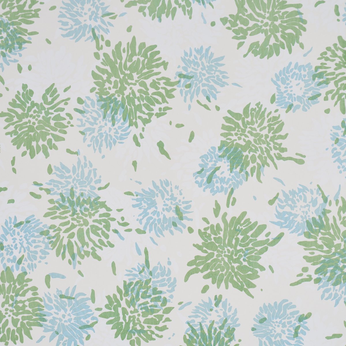 CHRYSANTHEMUM BY TILLETT GREEN & SKY Wallcovering by Schumacher Green & Sky