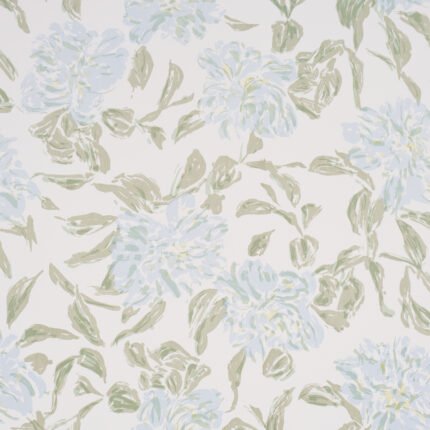 PEONY GREEN & SOFT BLUE Wallcovering by Schumacher