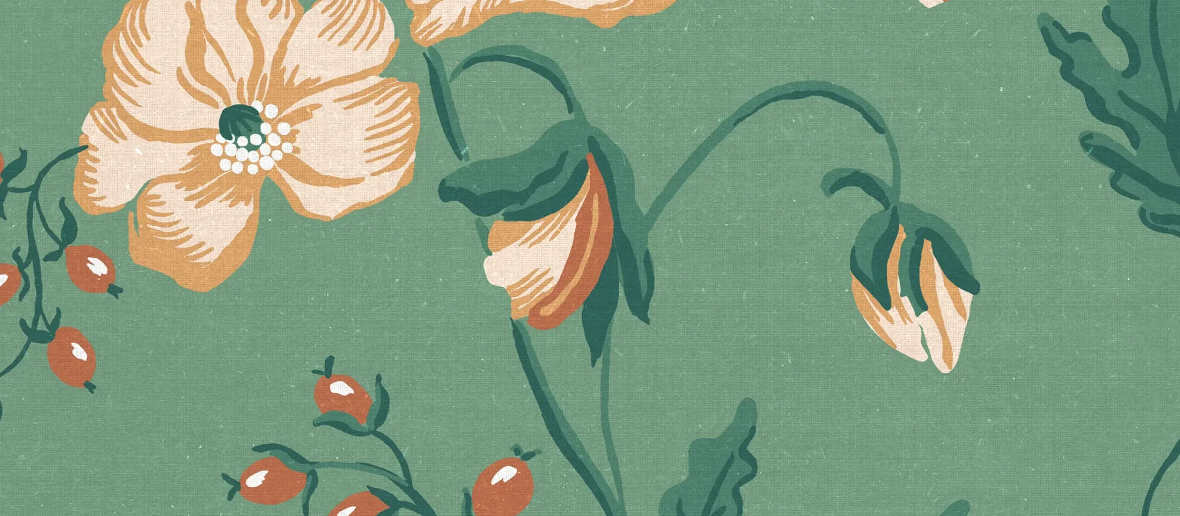 Suzanne, Emerald wallpaper by Sandberg covering a wall in a styled interior