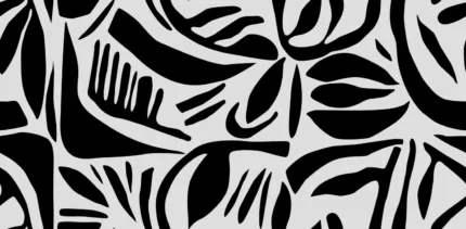 Abstract Leafs, Black & White