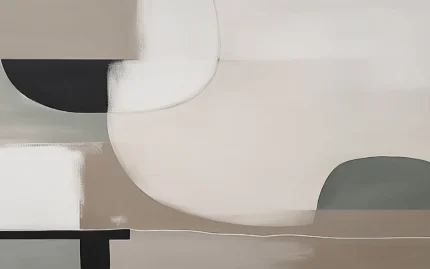 Abstract Shapes, Soft, Beige | Free Shipping