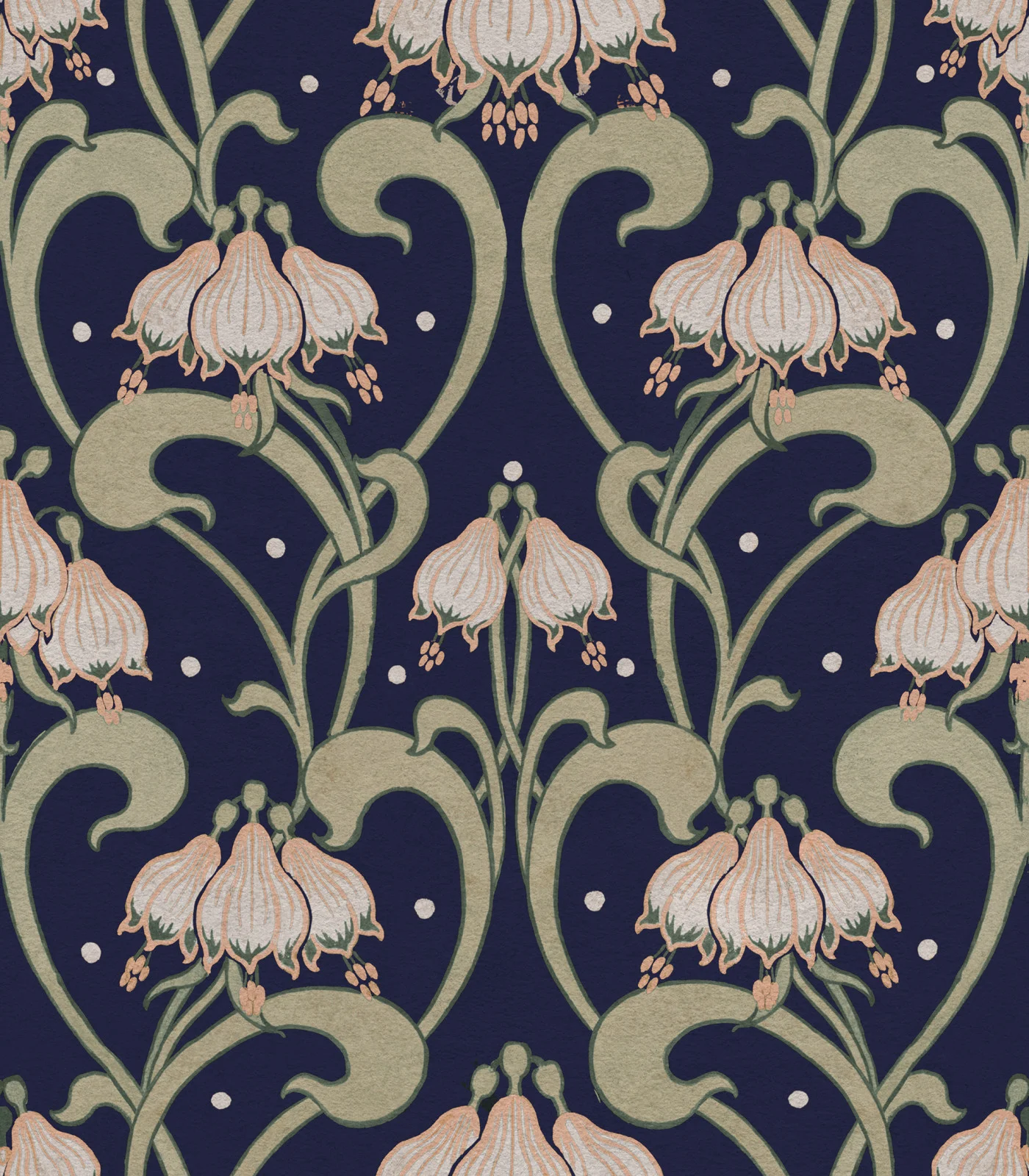 rebelwalls-art-nouveau-flower-blue-r21746-flat Art Nouveau Flower, Blue | Free Shipping - Image 1