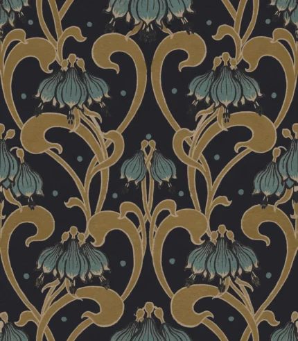 Art Nouveau Flower, Brown | Free Shipping