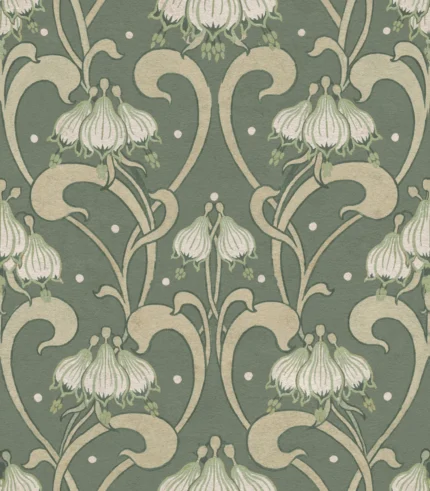 Art Nouveau Flower, Green | Free Shipping
