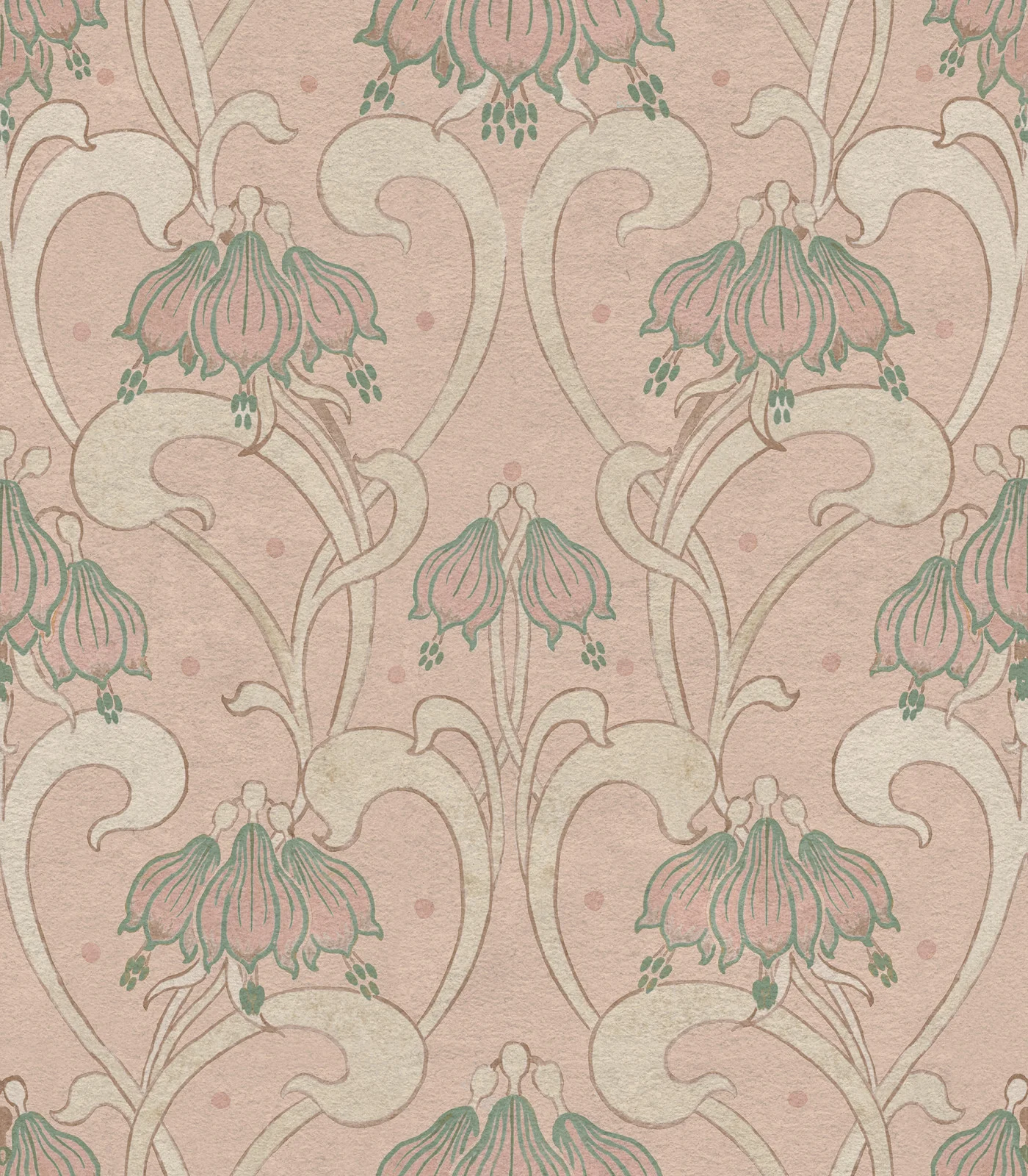 rebelwalls-art-nouveau-flower-pink-r21748-flat Art Nouveau Flower, Pink | Free Shipping - Image 1