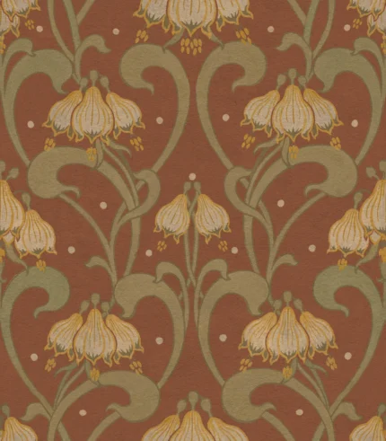 Art Nouveau Flower, Red | Free Shipping