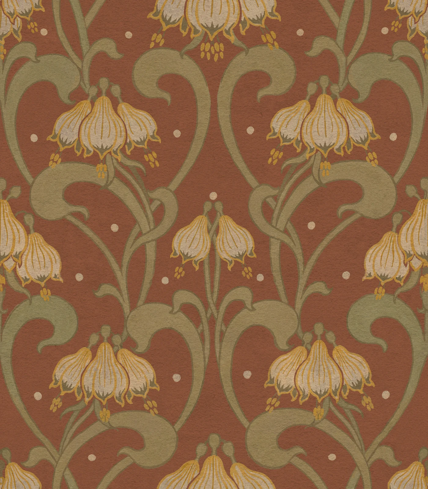 rebelwalls-art-nouveau-flower-red-r21749-flat Art Nouveau Flower, Red | Free Shipping - Image 1