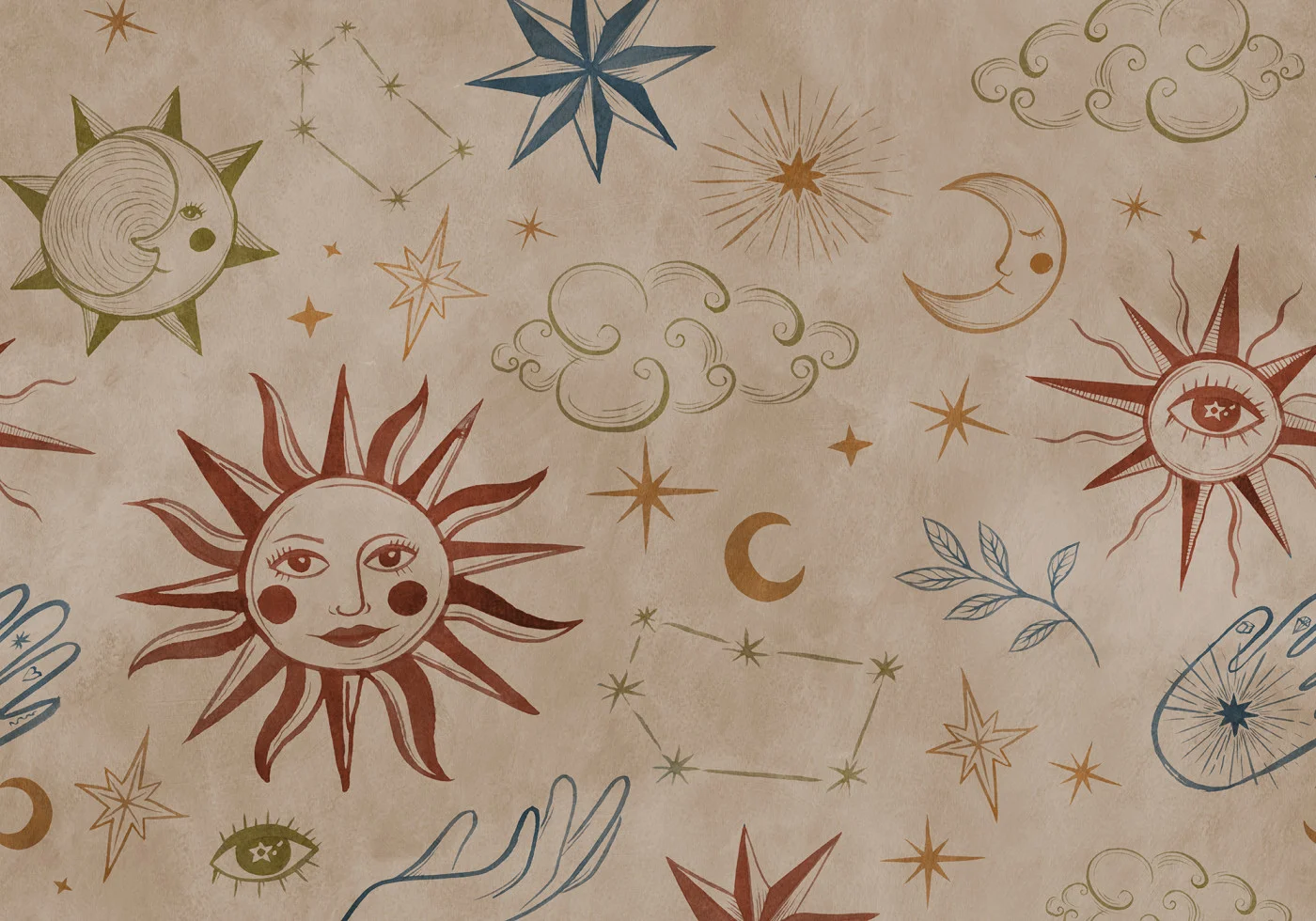 rebelwalls-astrology-multi-r21150-flat Astrology, Multi | Free Shipping - Image 1