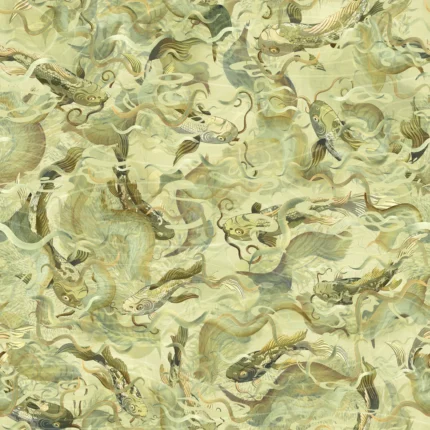 Atlantis Fish, Gold Wallpaper – A Warm Aquatic Vision