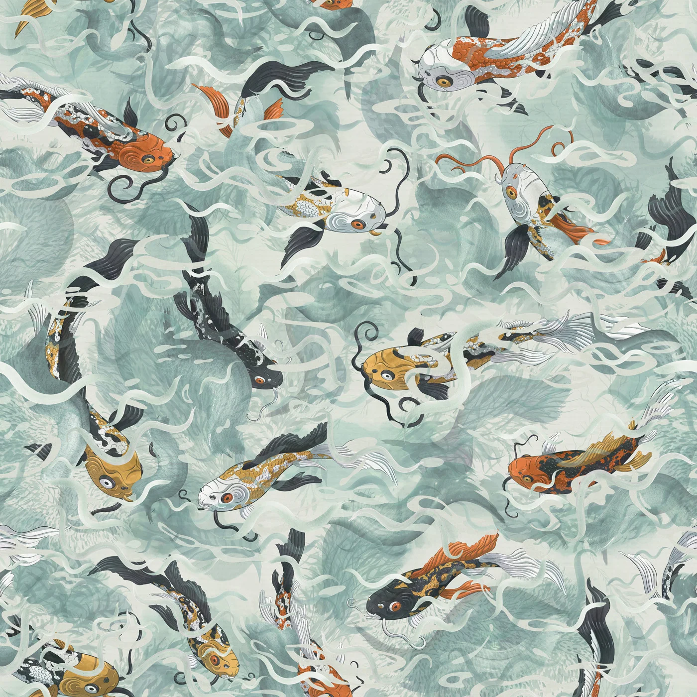 rebelwalls-atlantis-fish-ocean-r21025-flat Atlantis Fish, Ocean Wallpaper – A Refreshing Koi Dream - Image 1