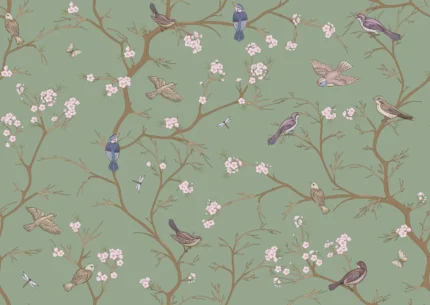 Bird Chinoiserie, Green