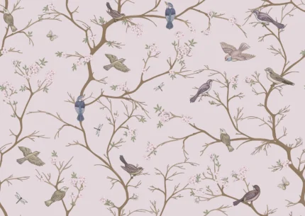 Bird Chinoiserie, Pink