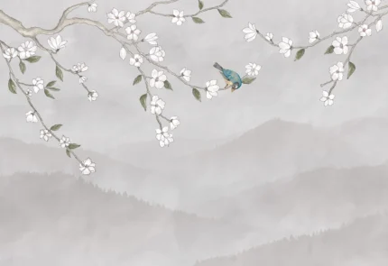 Bird in Tree, White | Free Shipping