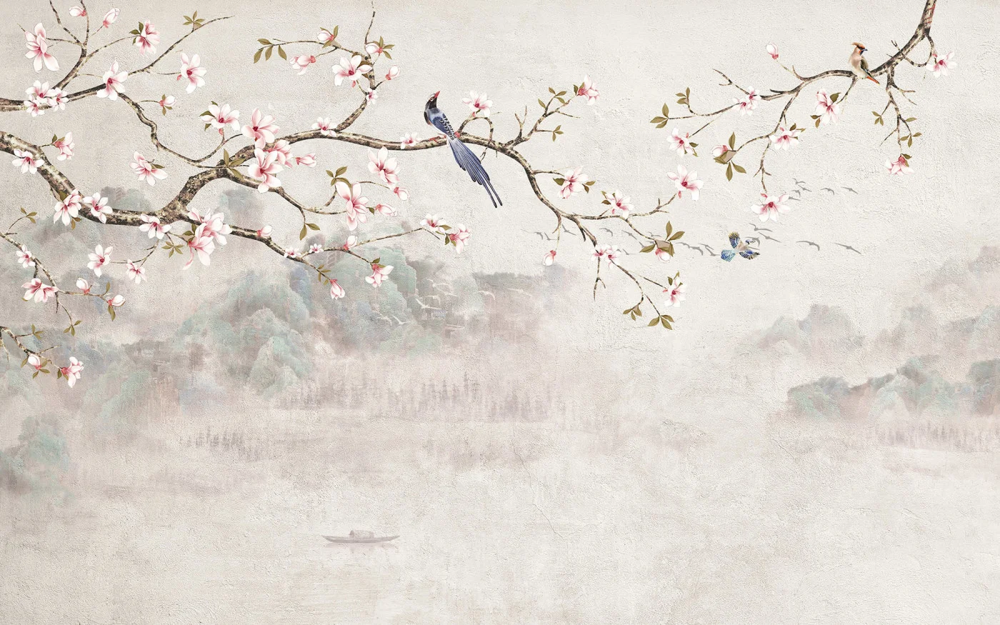 rebelwalls-bird-tree-pastel-r20813-flat Bird Tree, Pastel - Image 1