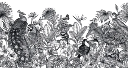 Birds Garden, Black & White