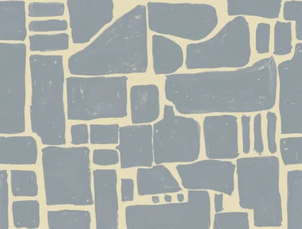 Block Print, Blue & Yellow