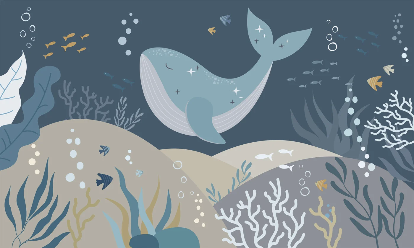 rebelwalls-blue-whale-r19913-flat Blue Whale - Image 1