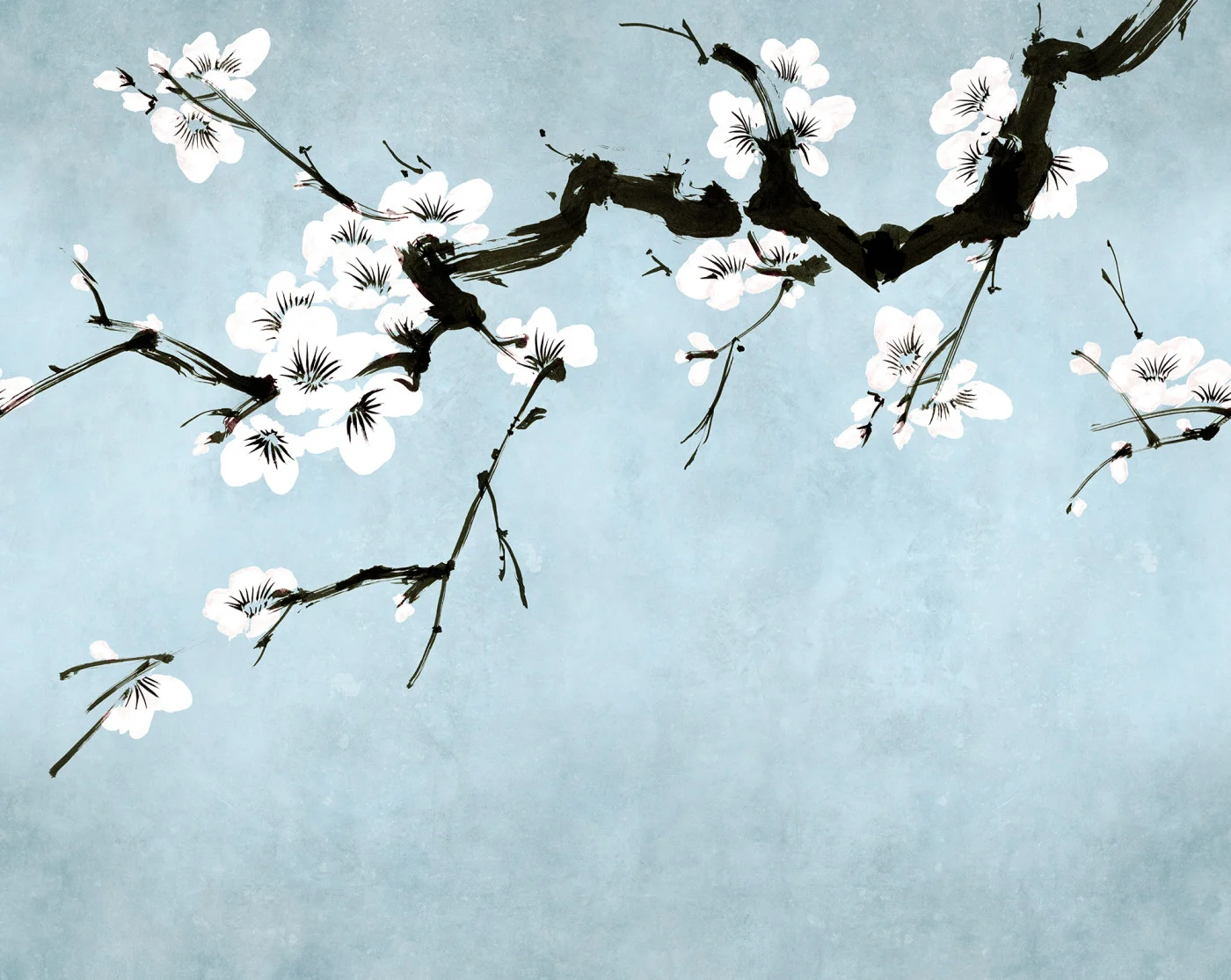 rebelwalls-blush-of-spring-blue-r21314-flat Blush of Spring, Blue - Image 1