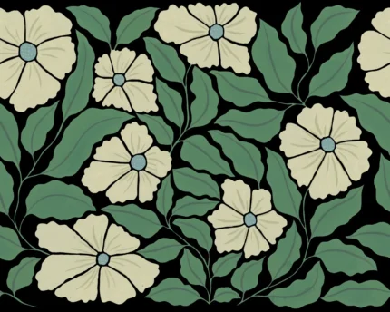 Bold Abstract Flower, Black | Free Shipping