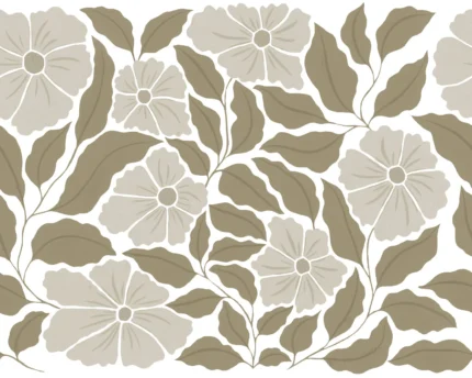Bold Abstract Flower, Brown | Free Shipping