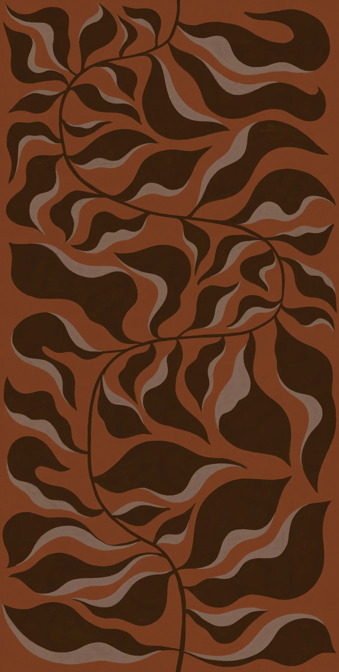 rebelwalls-bold-botanica-rust-r21446-flat Bold Botanica, Rust - Image 1