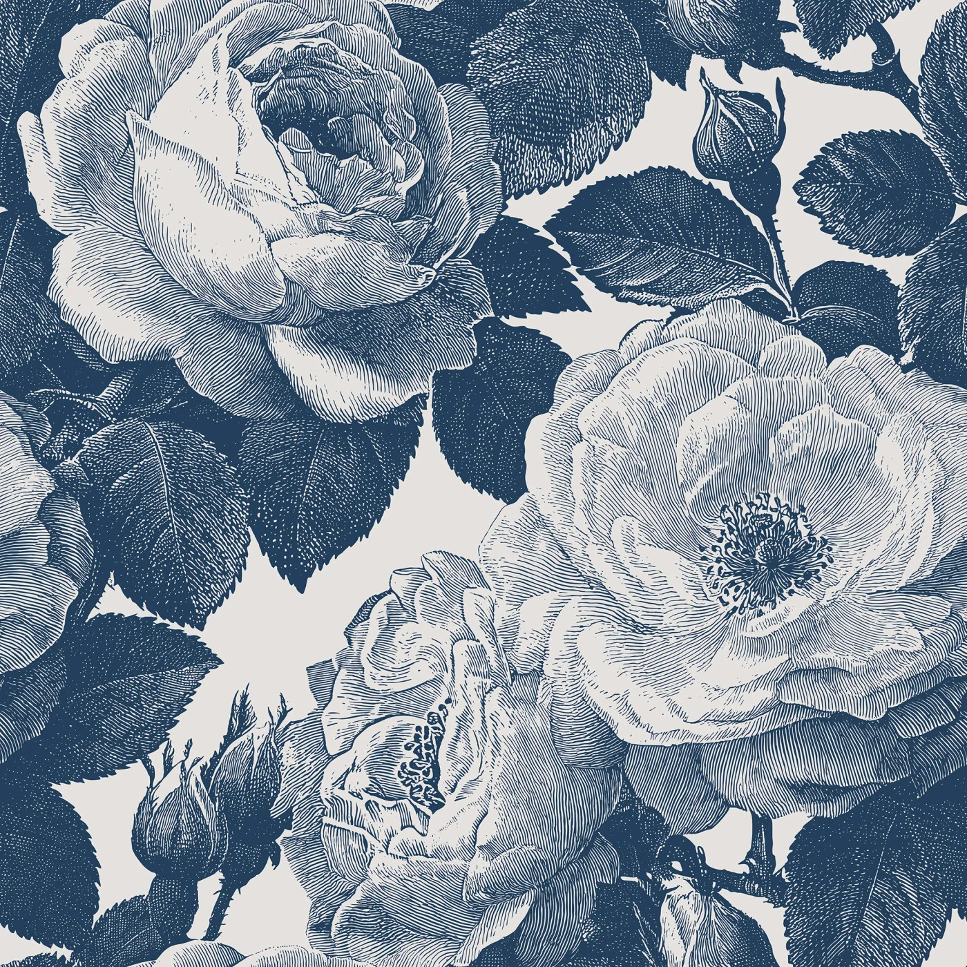 rebelwalls-bold-roses-blue-r22394-flat Bold Roses, Blue - Image 1