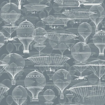 Bon Voyage, Blue | Extraordinary Wallpaper by Rebel Walls