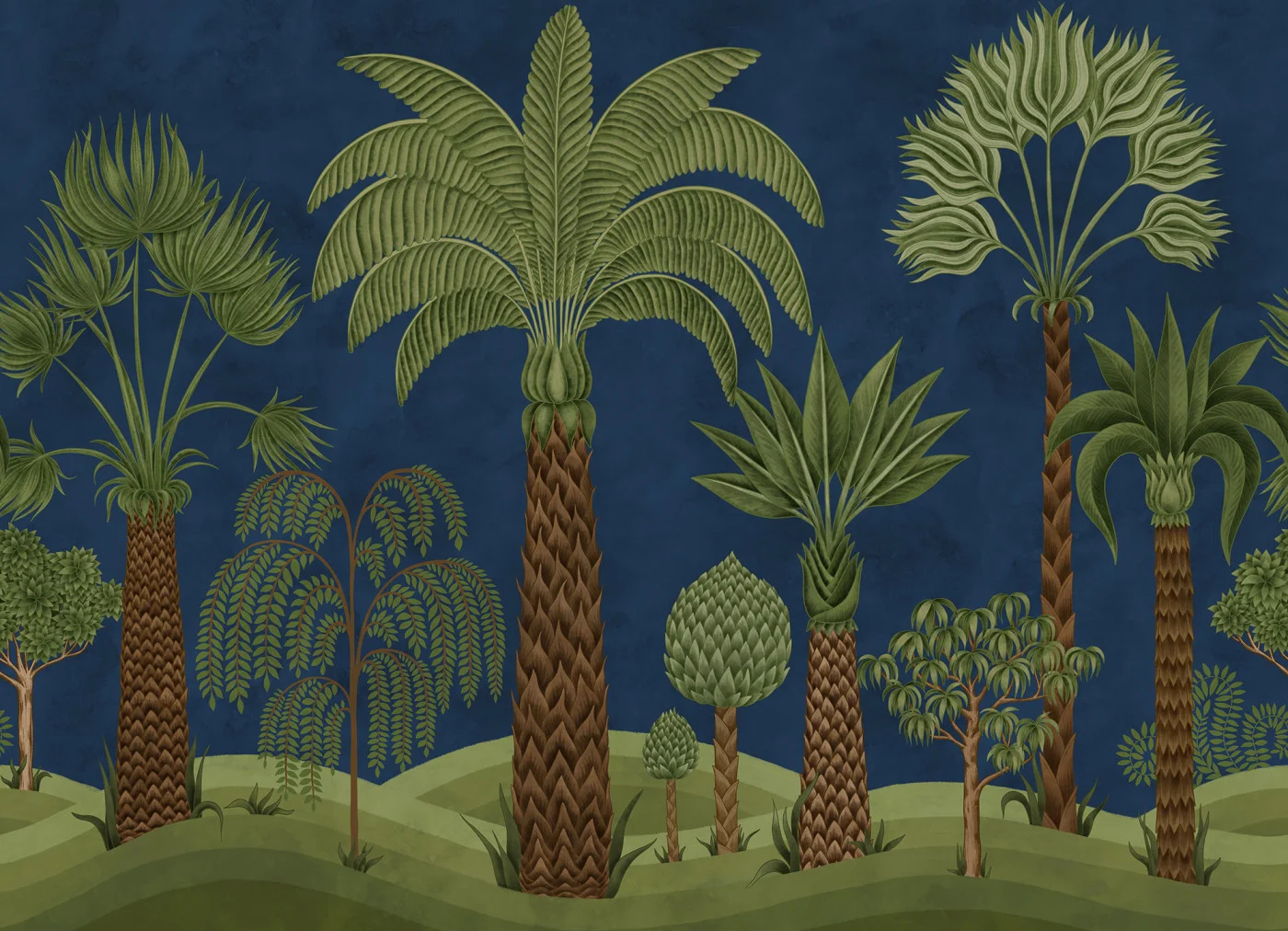 rebelwalls-botanical-bliss-dark-blue-r21475-flat Botanical Bliss, Dark Blue - Image 1