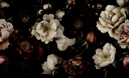 Bouquet of Roses, Vintage – black