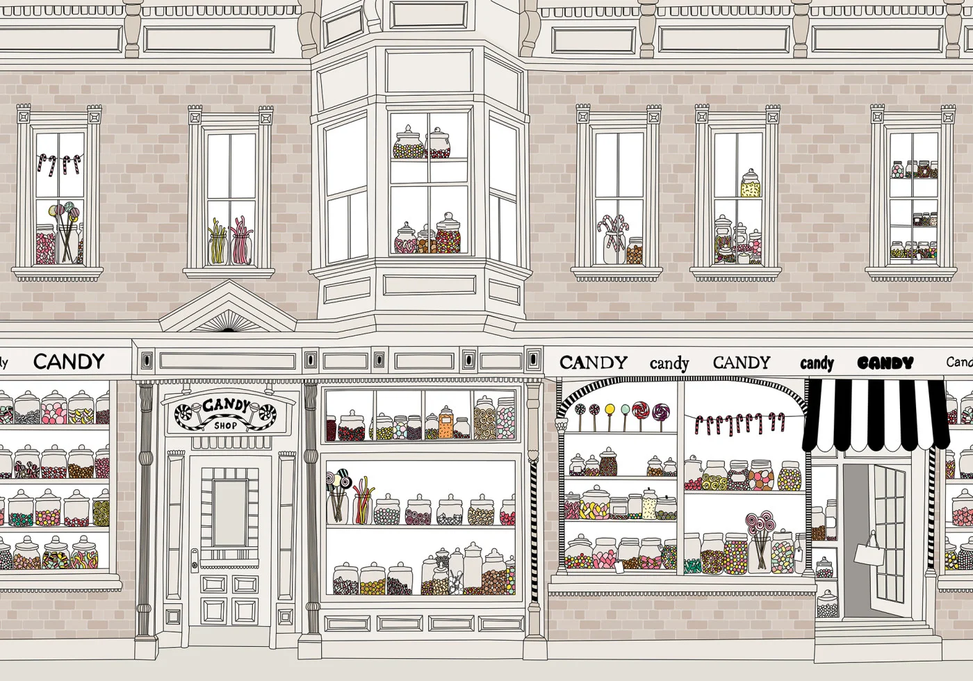 rebelwalls-candyshop-beige-r20835-flat Candyshop, Beige - Image 1