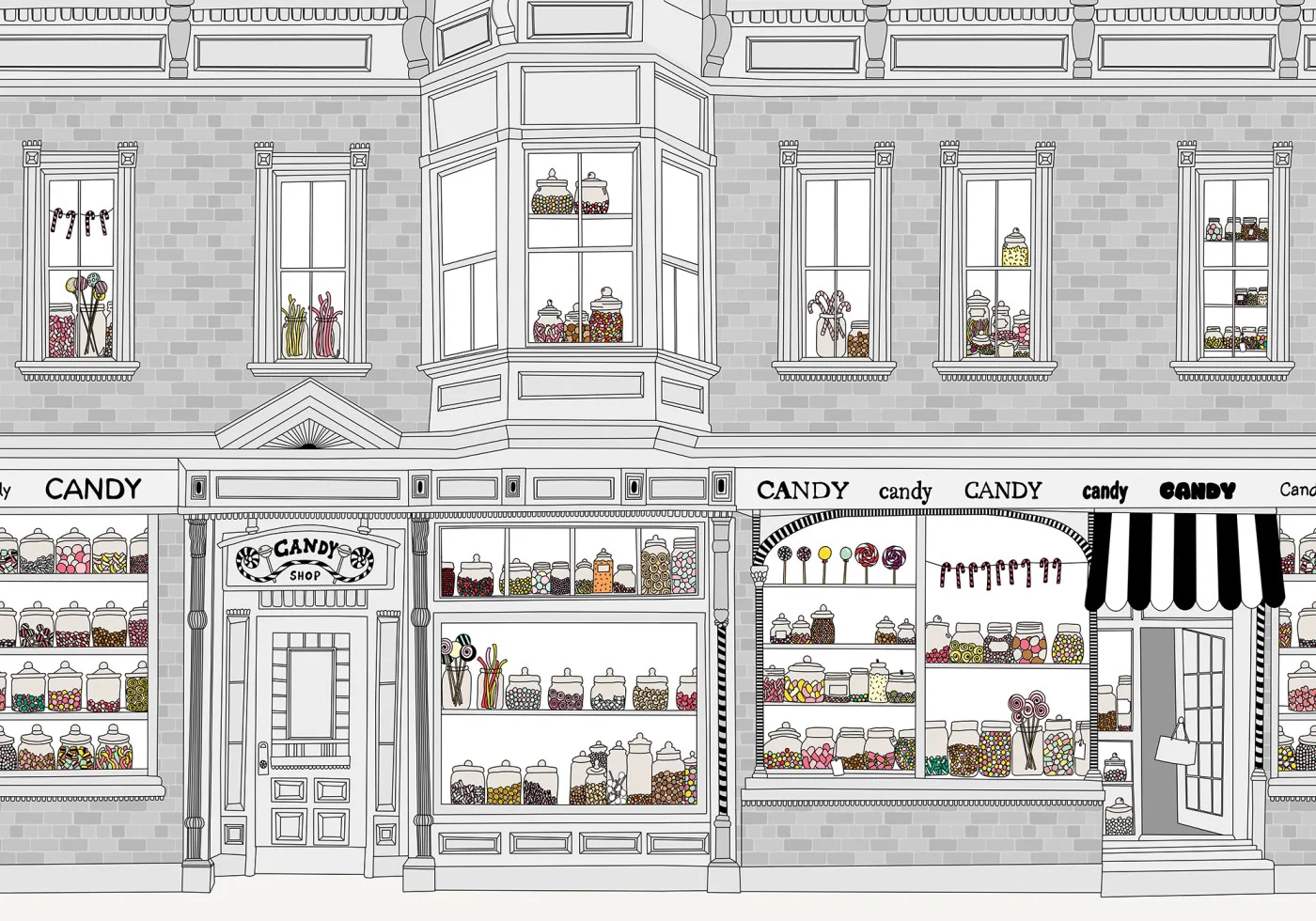 rebelwalls-candyshop-gray-r20834-flat Candyshop, Gray - Image 1