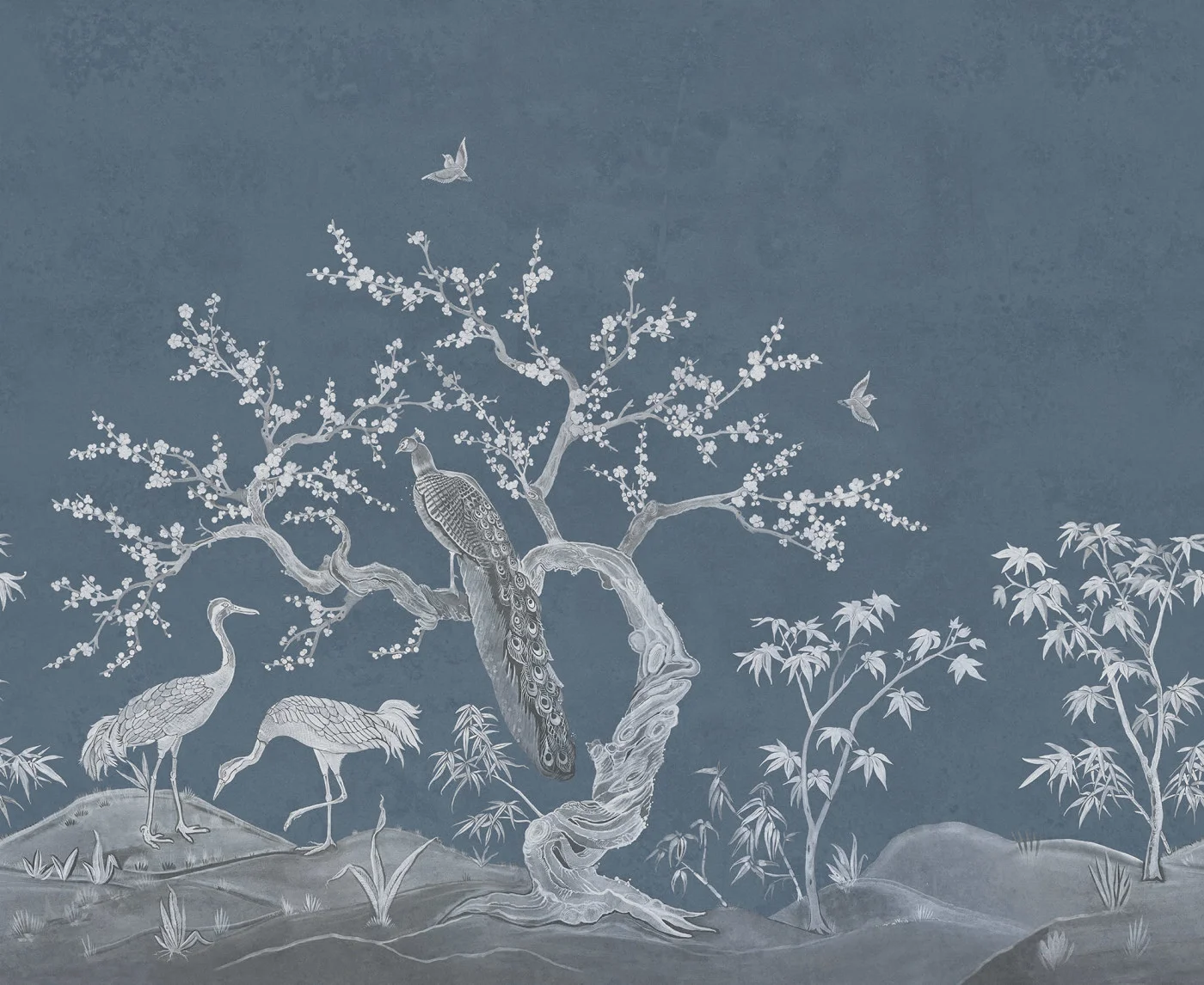 rebelwalls-chinoiserie-blossom-navy-blue-r19748-flat Chinoiserie Blossom Navy Blue - Image 1
