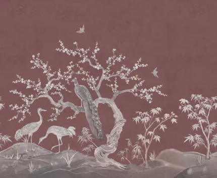 Chinoiserie Blossom Raspberry Red