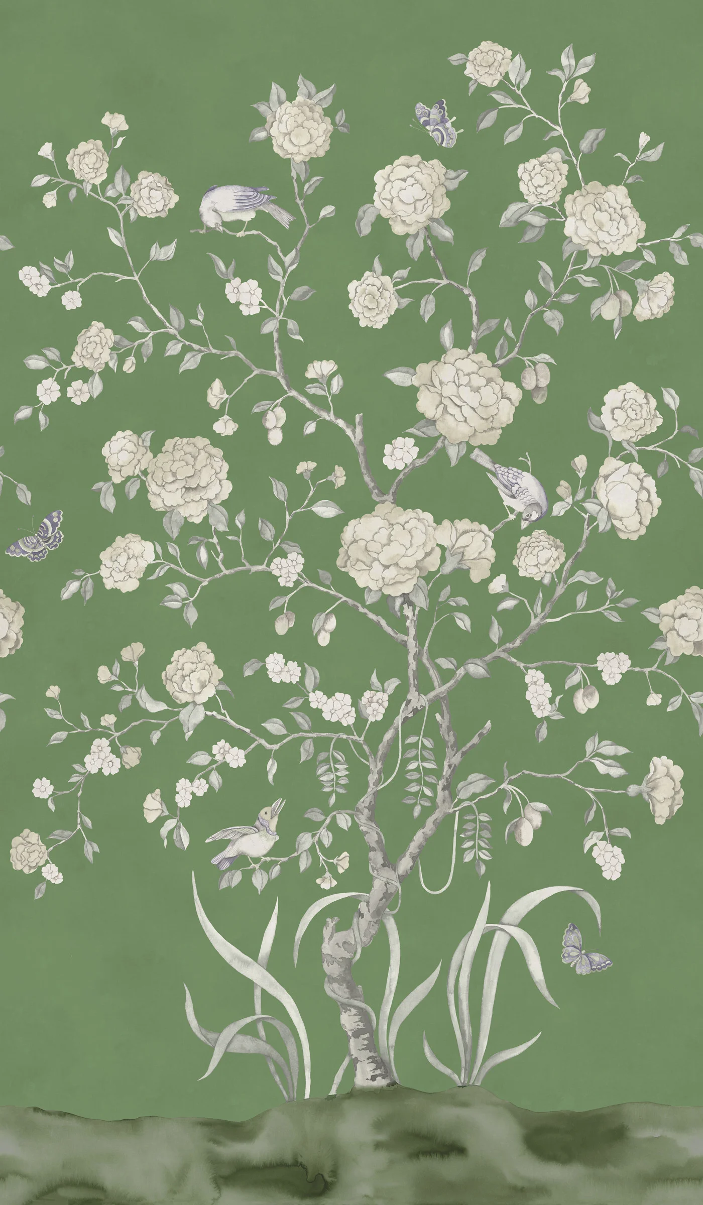 rebelwalls-chinoiserie-botanica-green-r21652-flat Chinoiserie Botanica, Green - Image 1