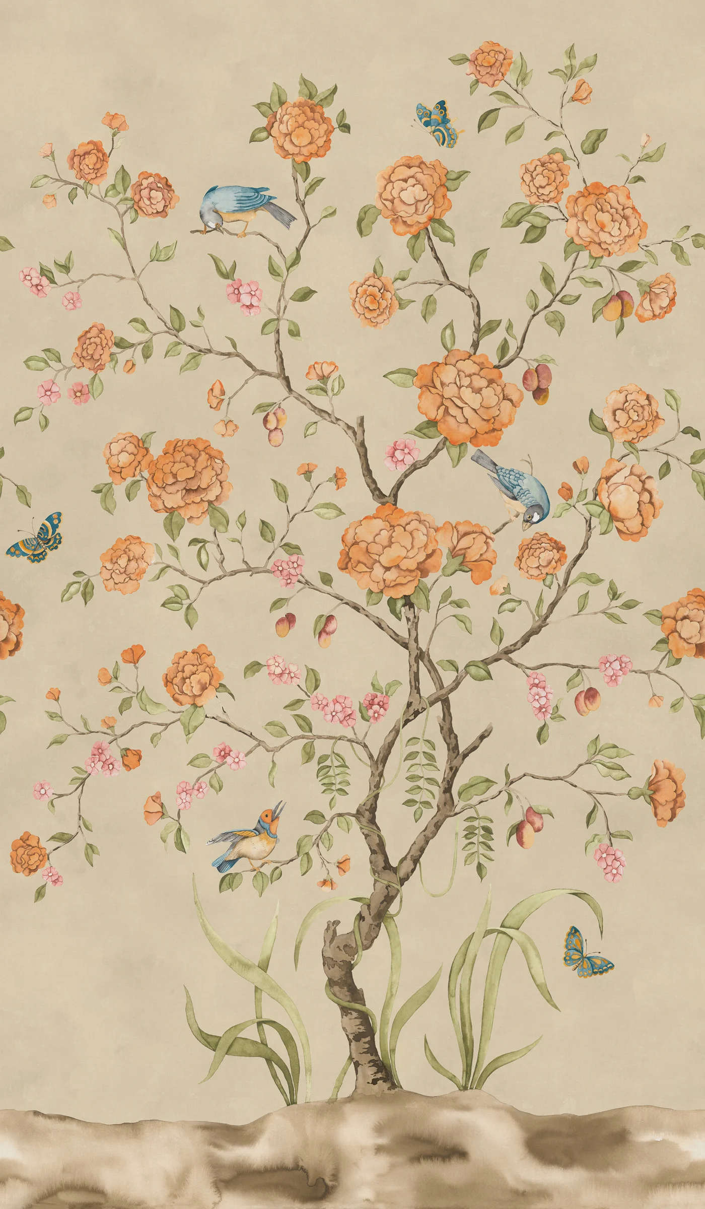 rebelwalls-chinoiserie-botanica-yellow-r21649-flat Chinoiserie Botanica, Yellow - Image 1